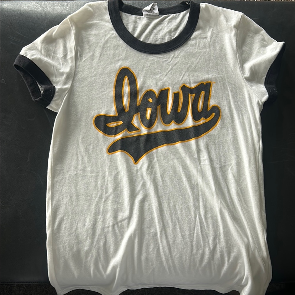 Iowa Graphic Ringer Tee - White and Black